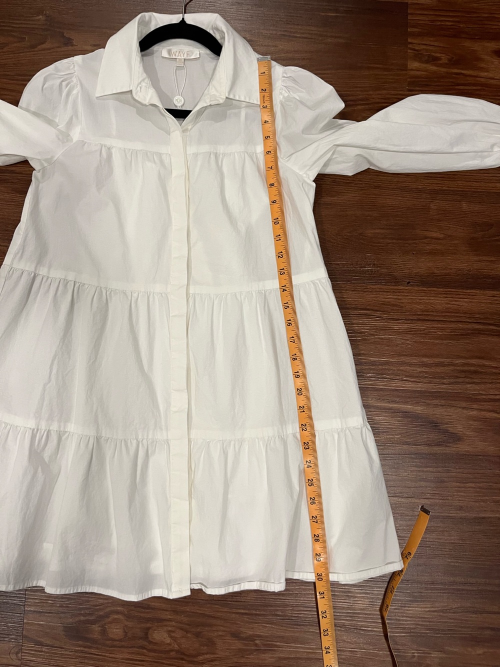 NWOT Wayf Ruffled Tiered Long Sleeve Shirt Dress Size XS - Picture 12 of 13